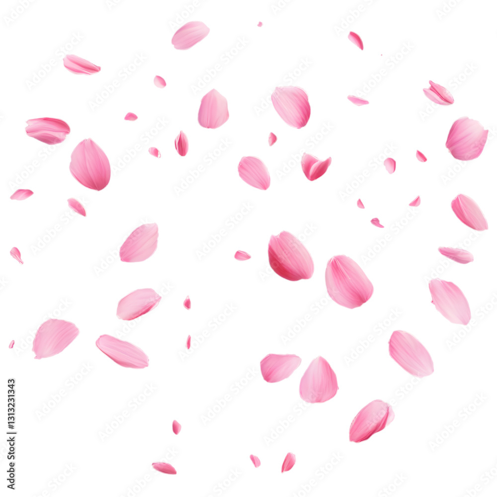 Falling Flower Petals Elegantly Isolated on a Transparent Background for Romantic and Floral Designs Falling Flower Petals Elegantly Isolated on a Transparent Background for Romantic and Floral Designs