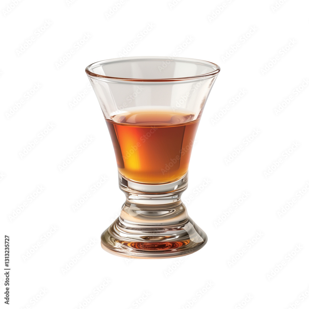 Classic glass of whiskey with golden amber tones, isolated on a white background, symbolizing elegance. Classic glass of whiskey with golden amber tones, isolated on a white background, symbolizing elegance.