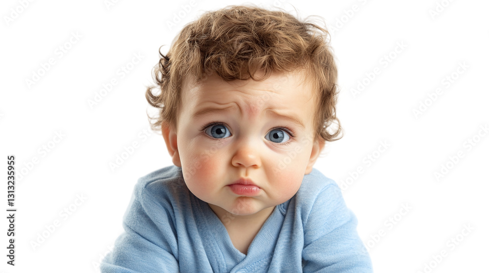 Closeup portrait of a crying baby boy isolated on transparent background, symbolizing a tired, upset, or sick infant, conveying sadness or discomfort. Closeup portrait of a crying baby boy isolated on transparent background, symbolizing a tired, upset, or sick infant, conveying sadness or discomfort.