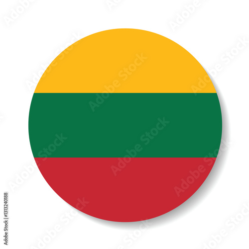 Lithuania flag circle icon vector illustration design