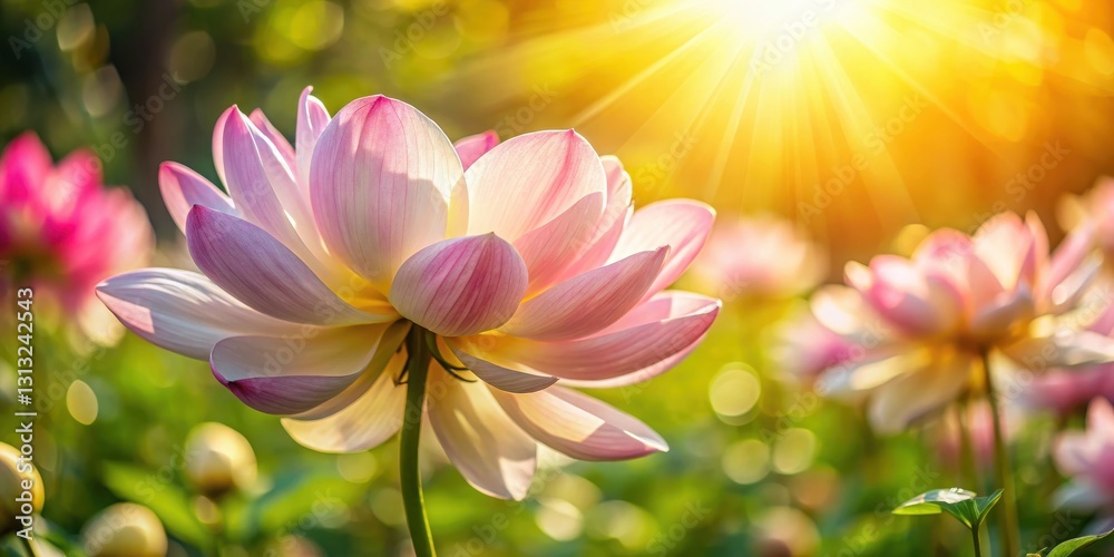 Fototapeta premium Delicate petals unfolding in a sunny ray, nature's beauty, sunny day