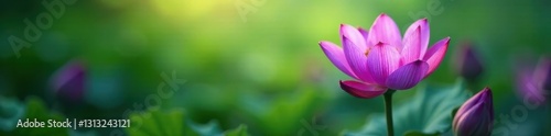 Intense purple petals, finely focused, tranquil green haze, nature photography, petals