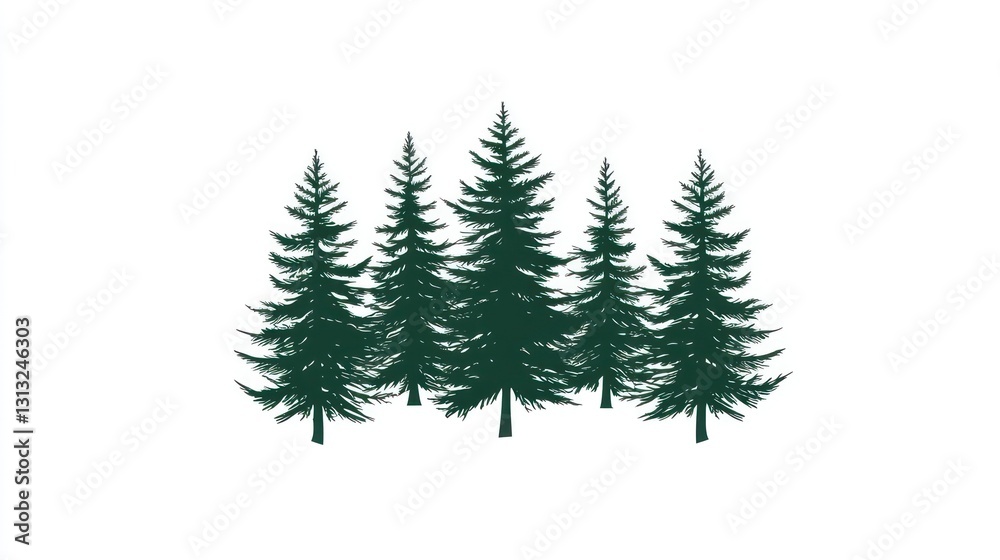 Obraz premium Forest trees silhouettes, nature graphic design, background image