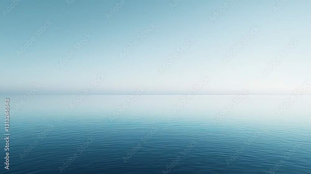 Calm Blue Ocean Surface at Dusk with Soft Gradients and Reflection Calm Blue Ocean Surface at Dusk with Soft Gradients and Reflection
