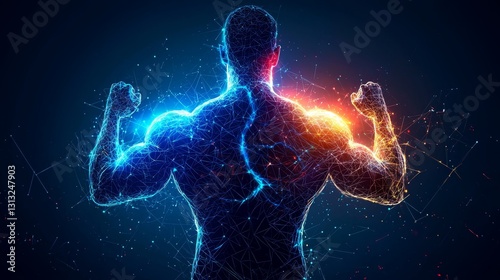 Dynamic Muscle Contraction Abstract Center Fitness Background for Bodybuilding Inspiration