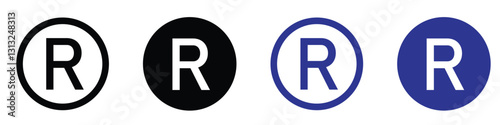 registered icon. registered trademark icon vector. r mark. patent registered icon. vector illustration on transparent background