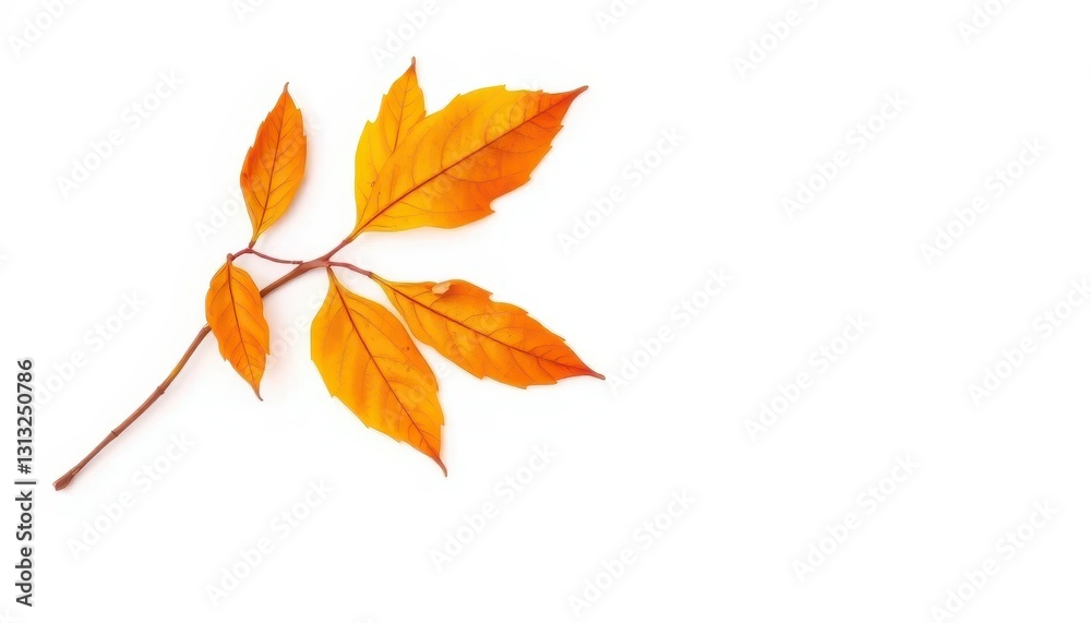 Naklejka premium Single autumn leaf isolated on white background, november, decay
