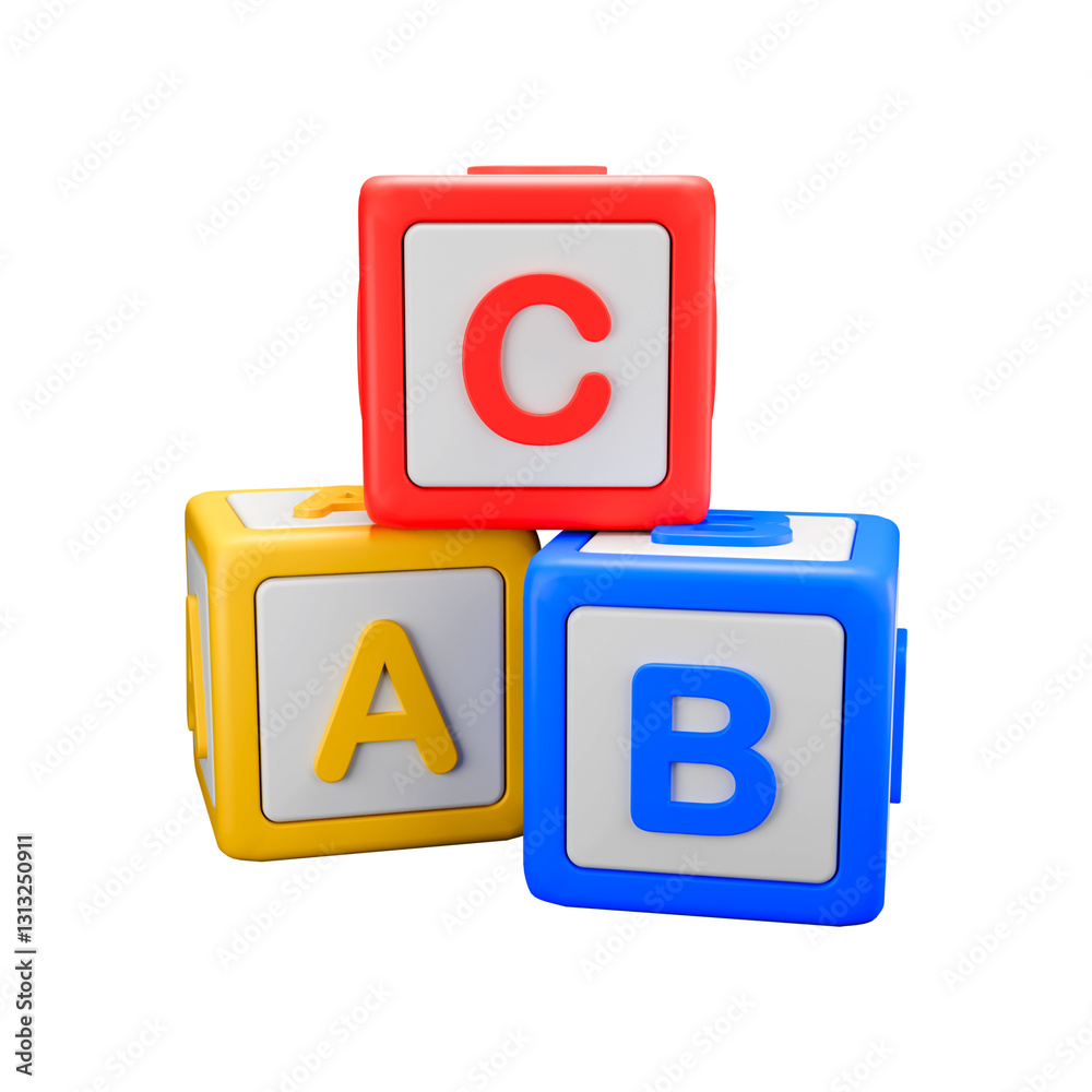 3d rendering icon illustration alphabet block with angle 3 3d rendering icon illustration alphabet block with angle 3