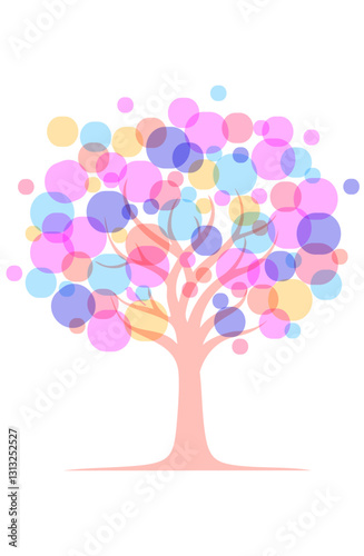 虹色の木のイラスト
