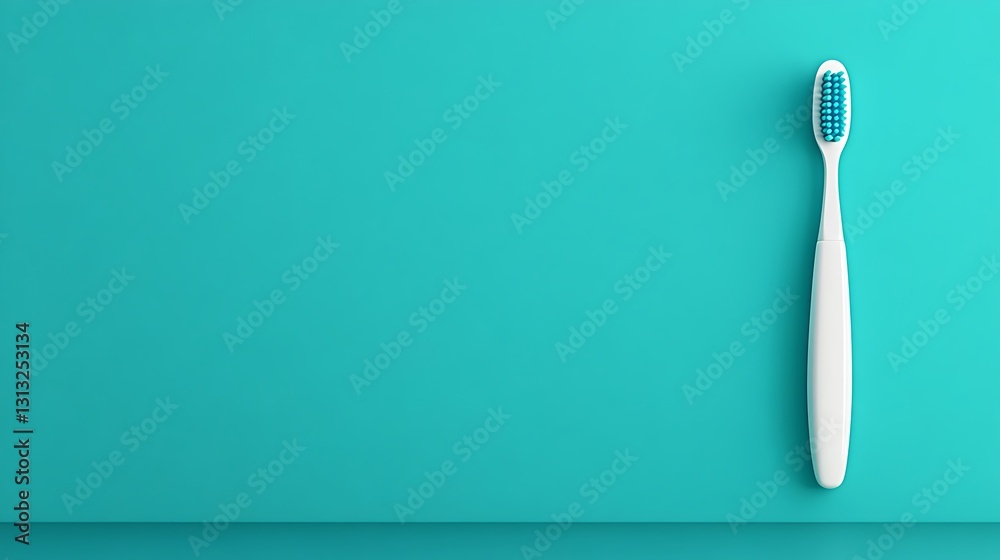 Teal Background 3D Render of a Modern Toothbrush AI Generated Teal Background 3D Render of a Modern Toothbrush AI Generated