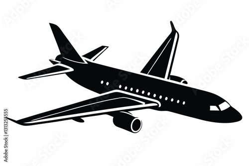 Airplane silhouette on white background vector