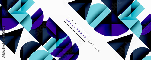 Minimal geometric abstract background. Circle square and triangle design