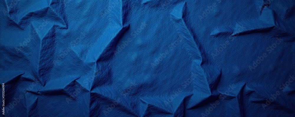 Fototapeta premium Rough, uneven woven cotton surface, deep indigo blue , woven fabric, indigo fabric, worn