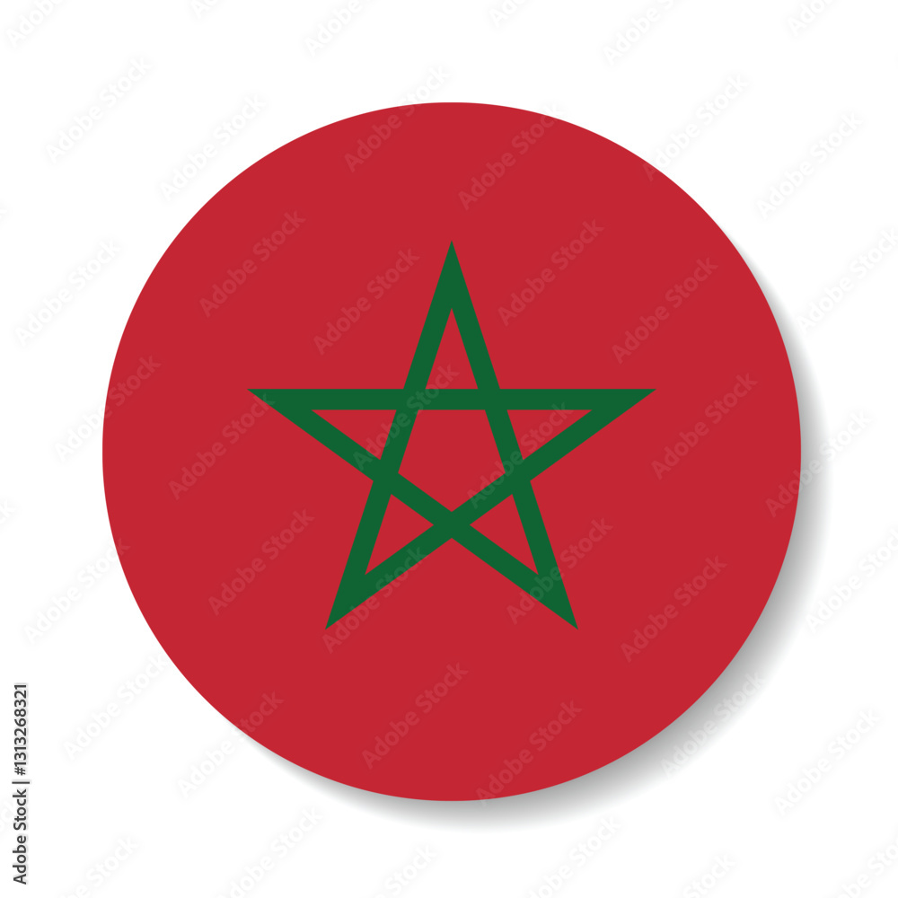 Morocco flag circle icon vector illustration Morocco flag circle icon vector illustration