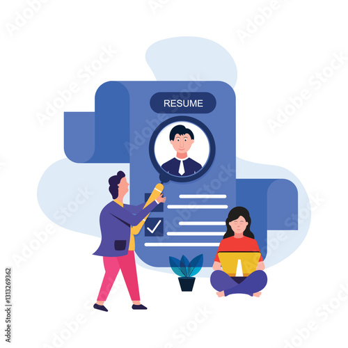 Candidates resume review by HR human resources hiring manager, employment or searching
