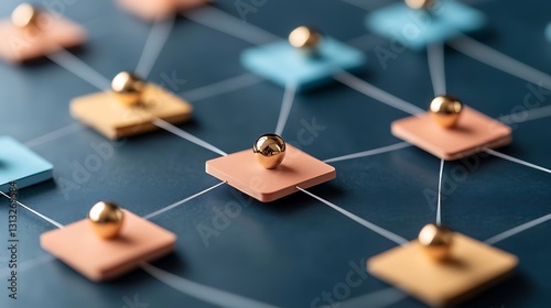 Strategic networking action virtual environment digital interaction professional space close-up view connection dynamics