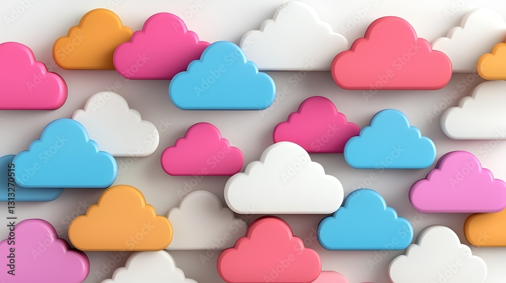 Colorful cloud patterns digital space graphic design modern aesthetics top view creative concepts Colorful cloud patterns digital space graphic design modern aesthetics top view creative concepts