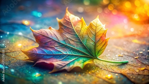 Long Exposure Leaf Print Toy Texture: Whimsical Abstract Background