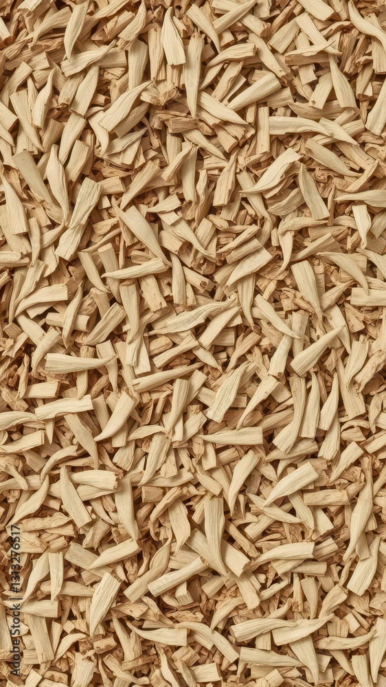 A textured background of light brown wood shavings, craft, fine wood shavings, element A textured background of light brown wood shavings, craft, fine wood shavings, element