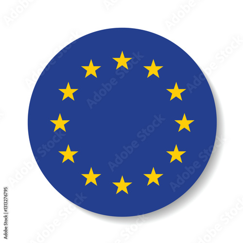 European Union flag circle icon vector illustration design
