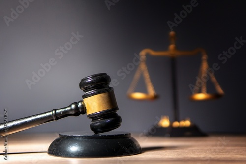 Wallpaper Mural A scale of justice and a wooden gavel. Law, justice, and legal matters concept. Torontodigital.ca