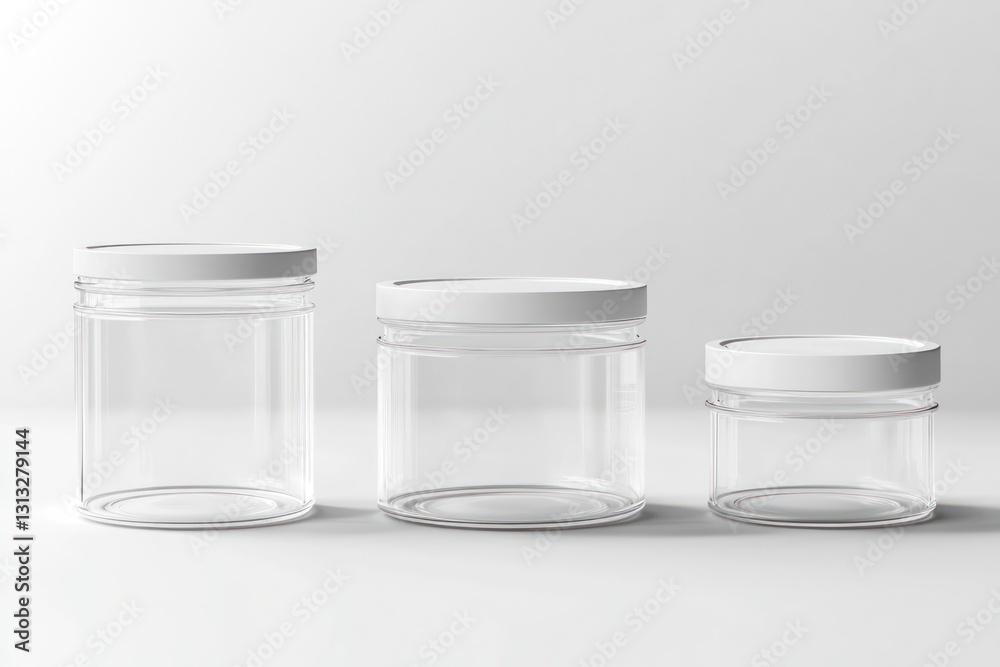 Generic jar mockups with lids on a white background, perfect for showcasing various product designs. Generic jar mockups with lids on a white background, perfect for showcasing various product designs.