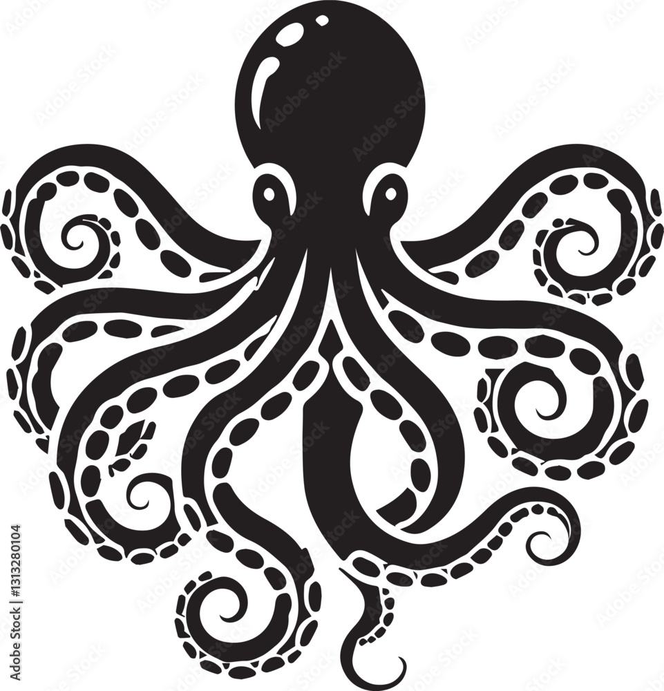 black octopus silhouette vector, octopus logo vector, octopus silhouette vector isolated on white background black octopus silhouette vector, octopus logo vector, octopus silhouette vector isolated on white background