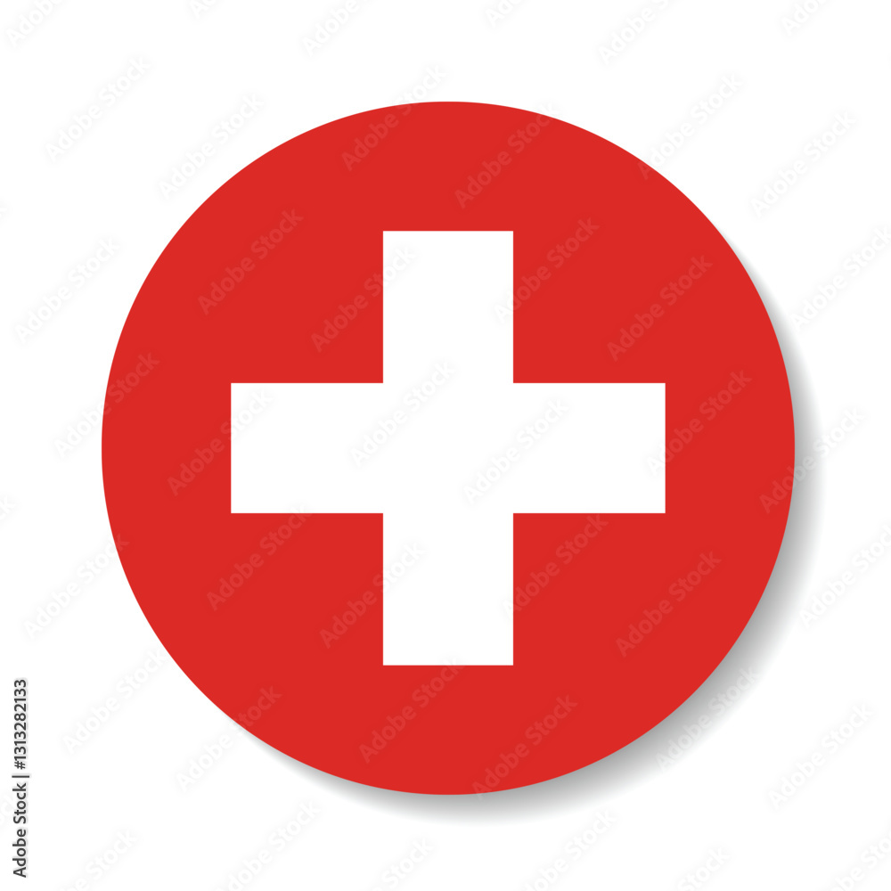 Switzerland circle flag logo icon digital vector illustration Switzerland circle flag logo icon digital vector illustration