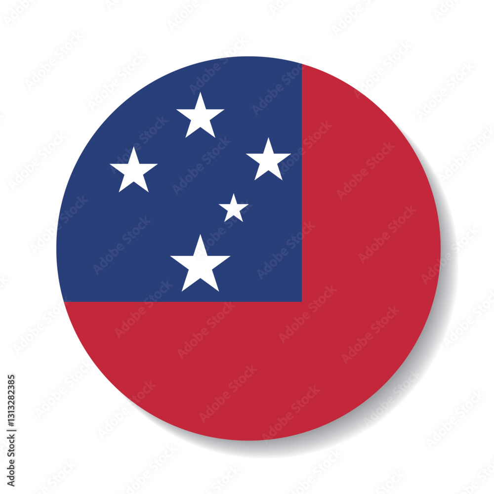 Samoa flag circle icon vector illustration Samoa flag circle icon vector illustration