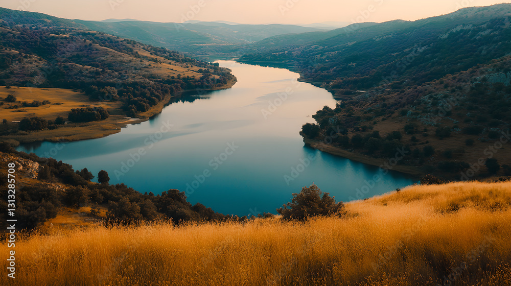 Obraz premium Quiet Lake among the Hills