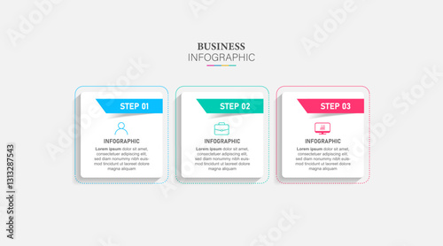 Creative concept for infographic with 3 steps, options, parts or processes. Business data visualization