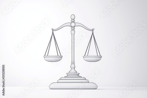3D line icon of a lawyer, modern minimalist design representing legal services on a white background.