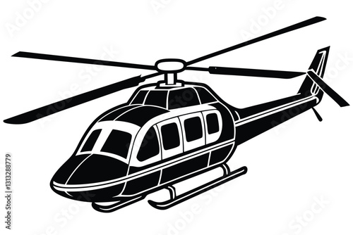 silhouette of a helicopter on white background