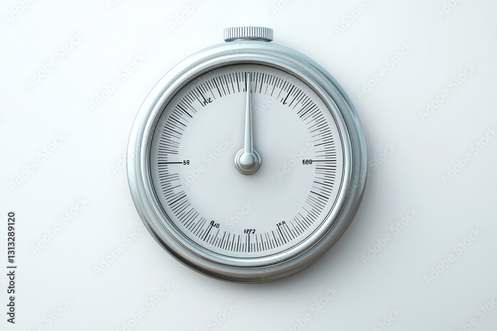 3D barometer icon, minimalist design for atmospheric pressure gauge on white backdrop. 3D barometer icon, minimalist design for atmospheric pressure gauge on white backdrop.