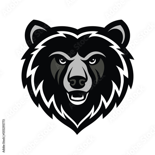 Grizzly Bear Mascot Head with Realistic Fur Texture