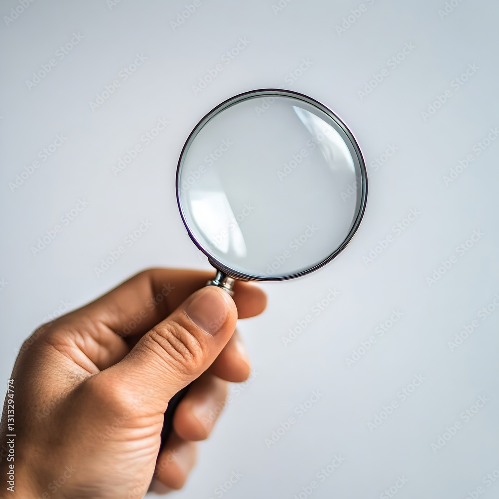 A hand grasping a magnifying glass with soft focus background for an investigative theme : Generative AI A hand grasping a magnifying glass with soft focus background for an investigative theme : Generative AI