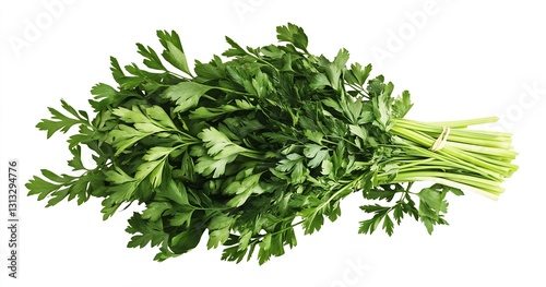 Fresh Bunch of Green Parsley Leaves Gathered Together Providing Healthy Culinary Inspiration : Generative AI