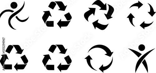 Triman sign, Triman recycling icon black and white
