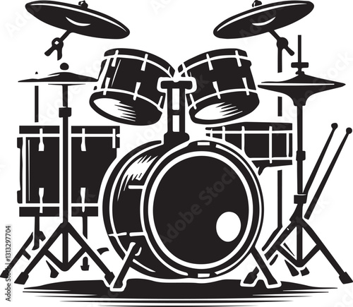 vector illustration of drum, drum silhouette vector, drum vector illustration, drum tree logo vector, drum silhouette vector isolated on white background