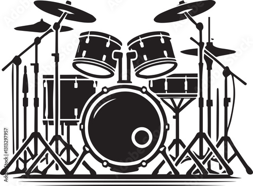 vector illustration of drum, drum silhouette vector, drum vector illustration, drum tree logo vector, drum silhouette vector isolated on white background