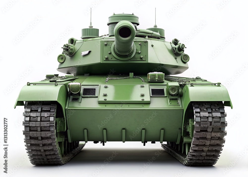 Military Green Tank Caterpillar Tracks Cannon Close-Up Rear View Isolated White Background Stock Photo Military Green Tank Caterpillar Tracks Cannon Close-Up Rear View Isolated White Background Stock Photo