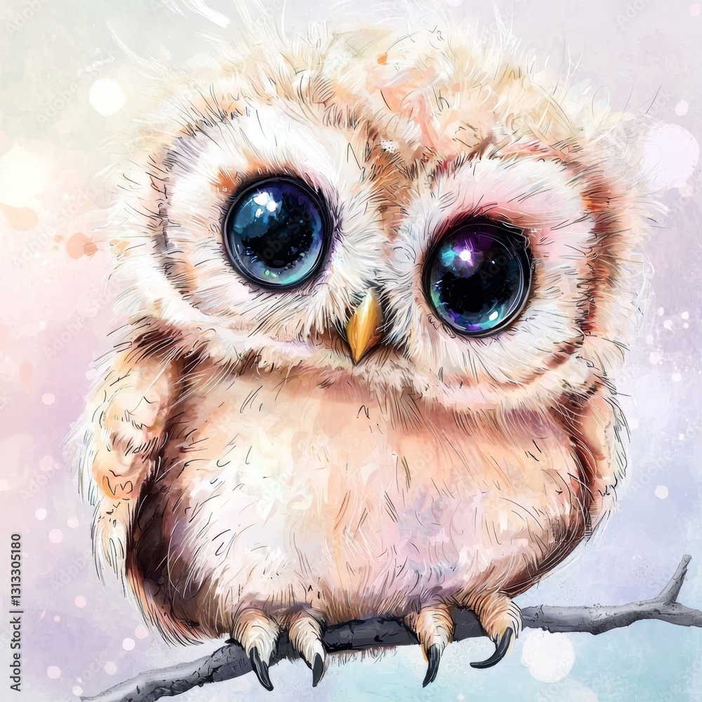 Obraz premium Discover the playful nature of baby owls as they discover their surroundings.