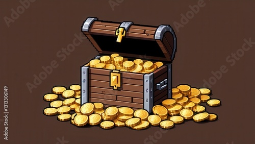  a treasure chest overflowing with shiny gold coins