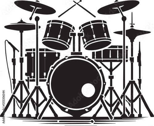 vector illustration of drum, drum silhouette vector, drum vector illustration, drum tree logo vector, drum silhouette vector isolated on white background