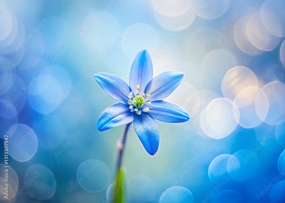 Minimalist Barbary Nut Blue Wildflower Background - Nature Stock Photo Minimalist Barbary Nut Blue Wildflower Background - Nature Stock Photo