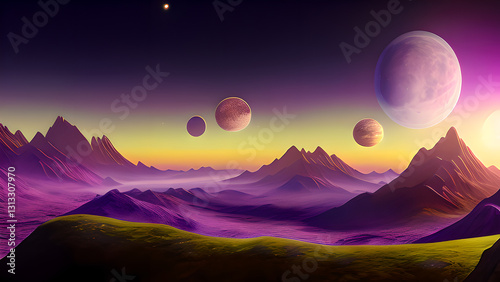 sunset in the mountains