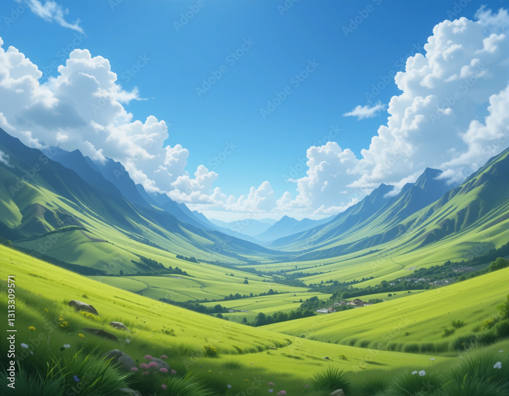 Majestic Tranquility – Breathtaking Mountain and Valley Illustrations for Serenity and Escape Majestic Tranquility – Breathtaking Mountain and Valley Illustrations for Serenity and Escape