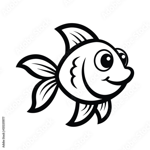 Friendly Goldfish Mascot with Cartoonish Expression