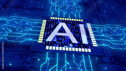 Artificial intelligence gpu chip circuit board.