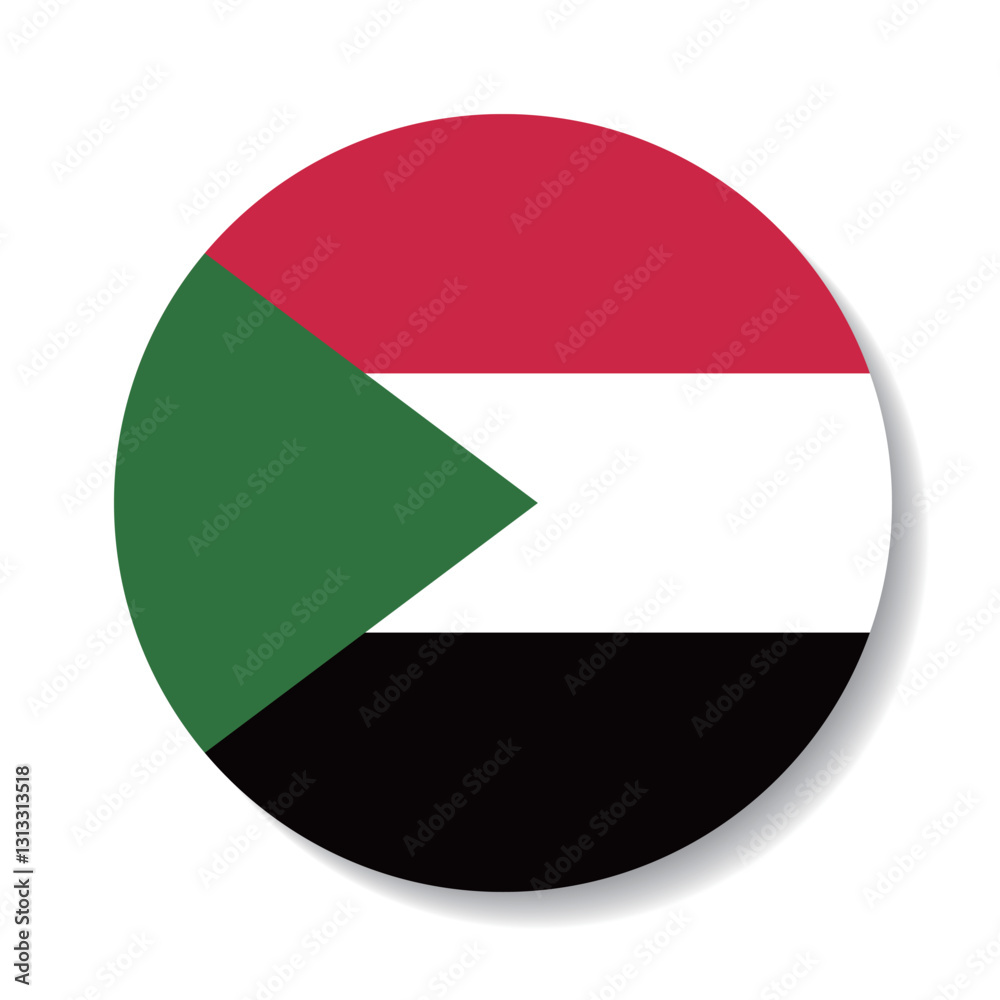 Sudan flag circle icon vector illustration Sudan flag circle icon vector illustration